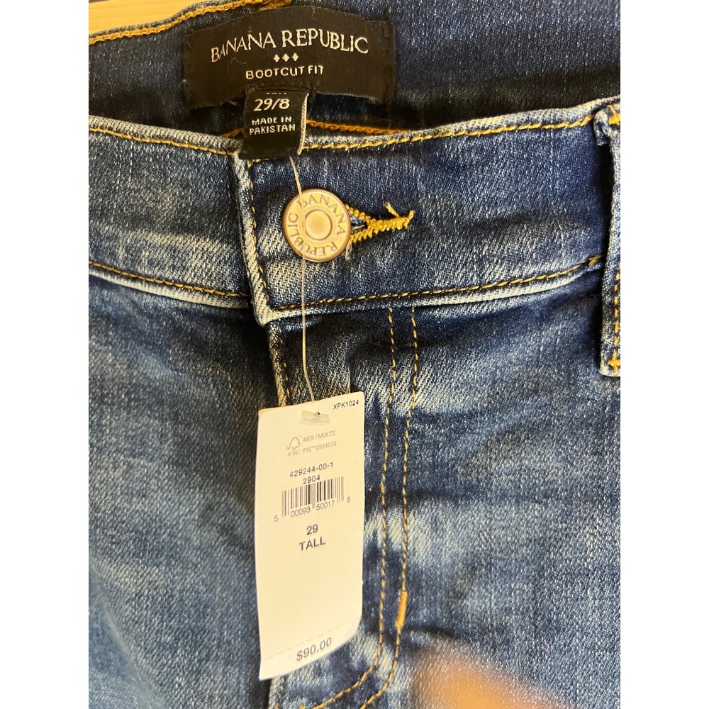 Banana Republic Bootcut Jeans Womens 29/8 Tall Medium Wash Denim Blue NWT - Picture 2 of 7